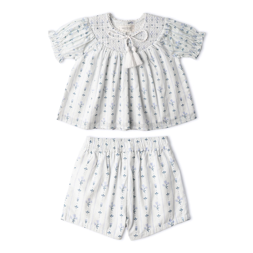 Blue Vines Short Set