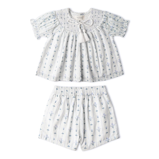 Blue Vines Short Set