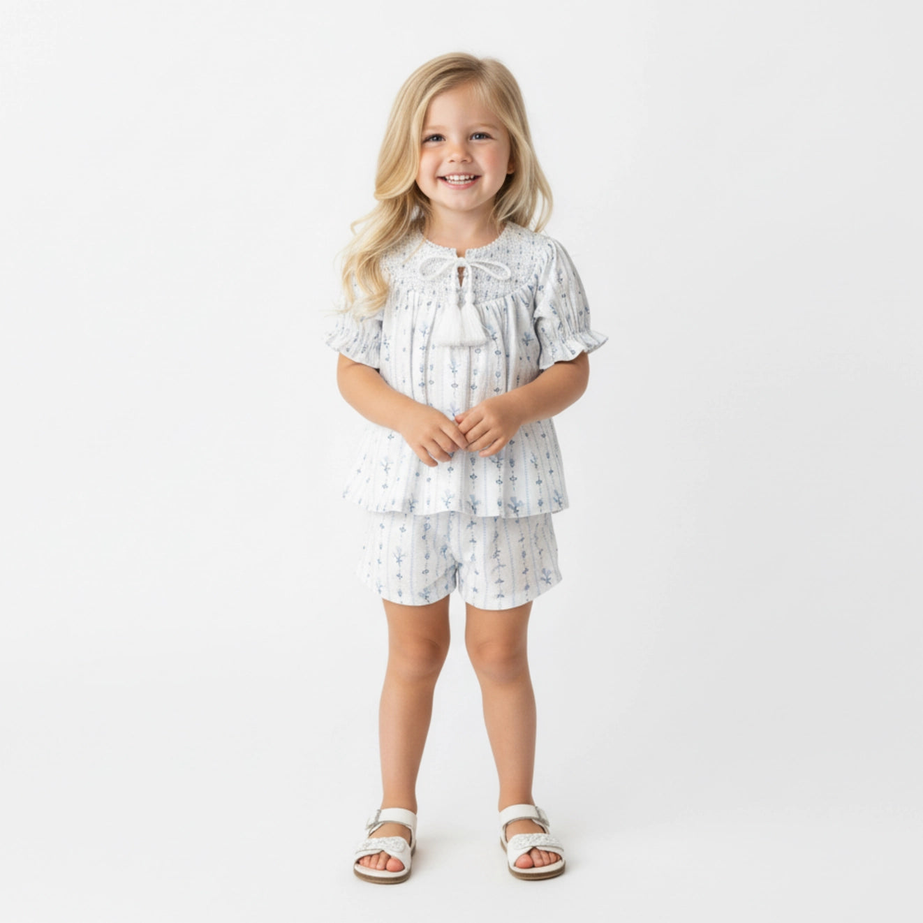 Blue Vines Short Set