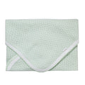 Mint Knit Swaddle Blanket with White Trim