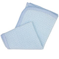 Blue Knit Swaddle Blanket with Blue Pima Cotton Trim