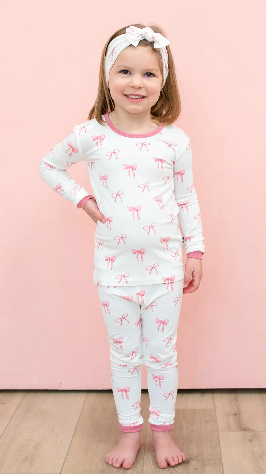 Long sleeve Bow Pajama Set