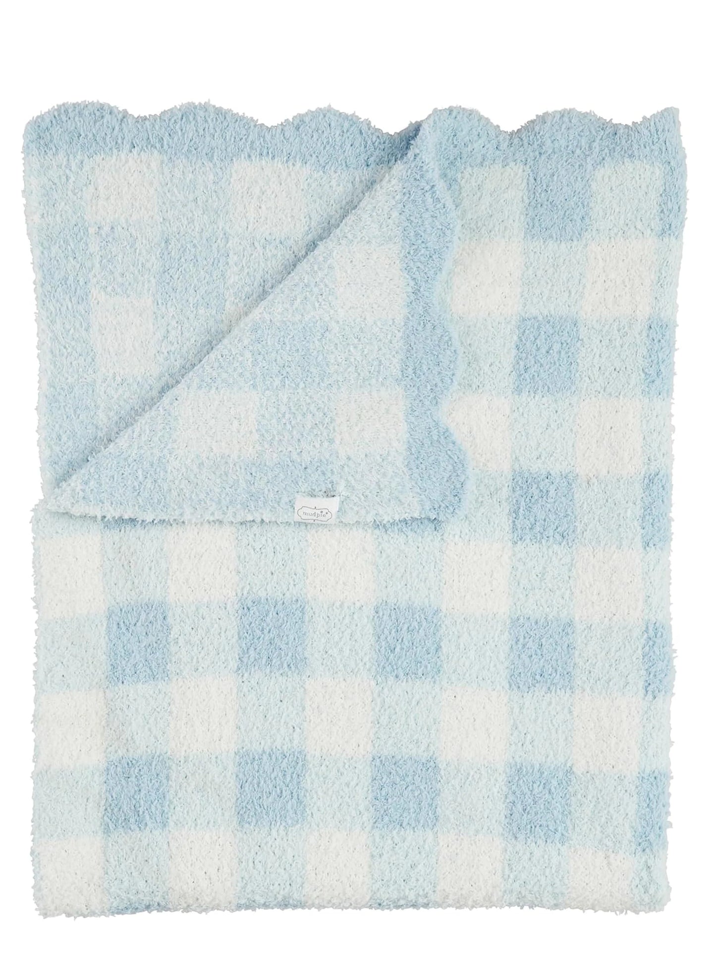 Blue Gingham Chenillie Blanket