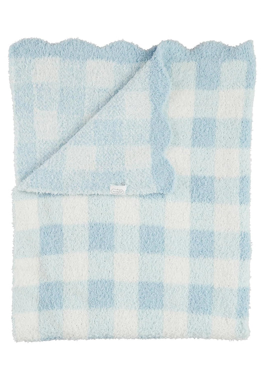 Blue Gingham Chenillie Blanket