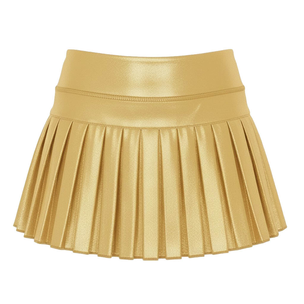 Gold Shimmer Mini Pleated Skort