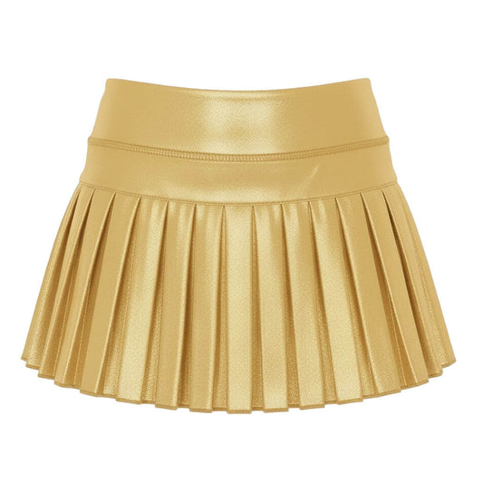 Gold Shimmer Mini Pleated Skort