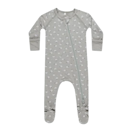 Floral Footie with Zipper
