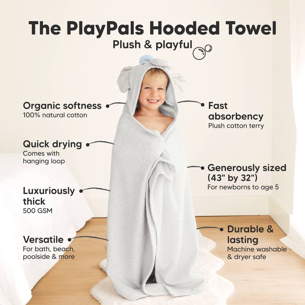 Playpals Hooded Baby Bath Towels for Newborn