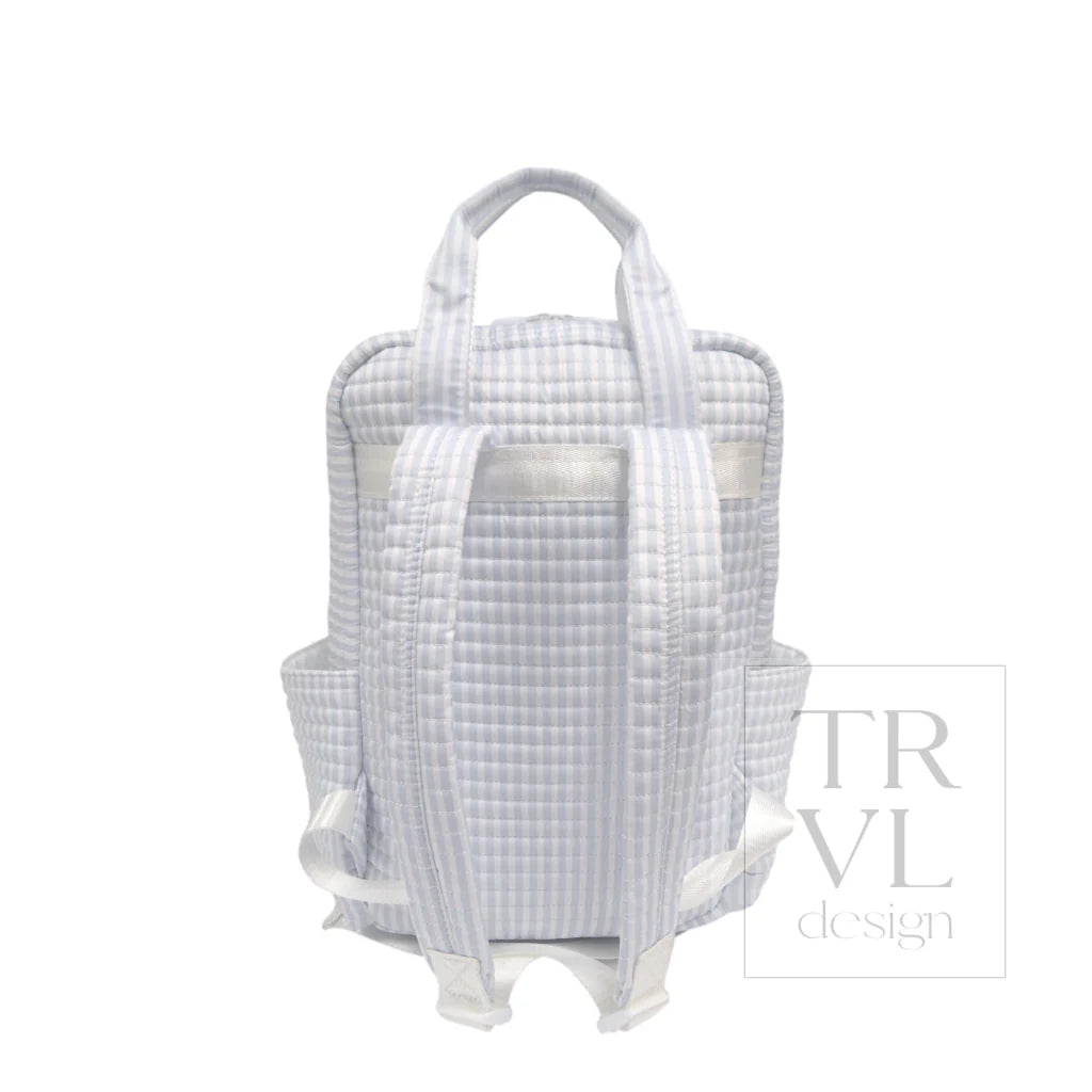 All You Need Quilted Pimlico Stripe Blue Backpack
