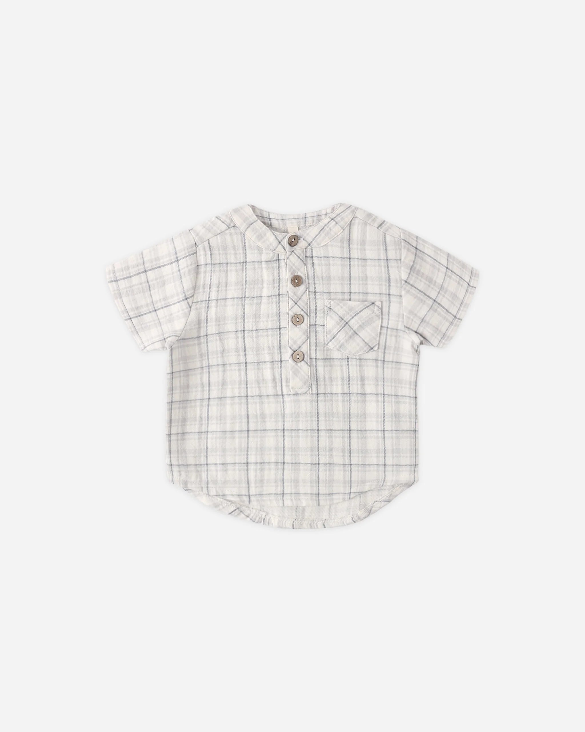Blue Plaid Jackson Shirt and short set