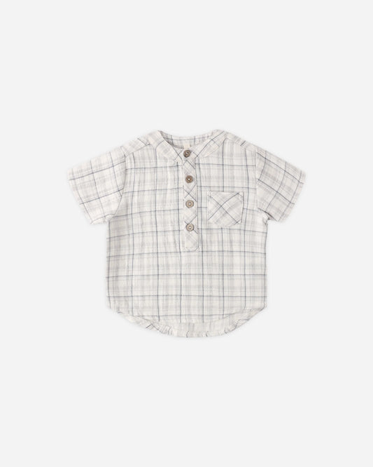 Blue Plaid Jackson Shirt and short set