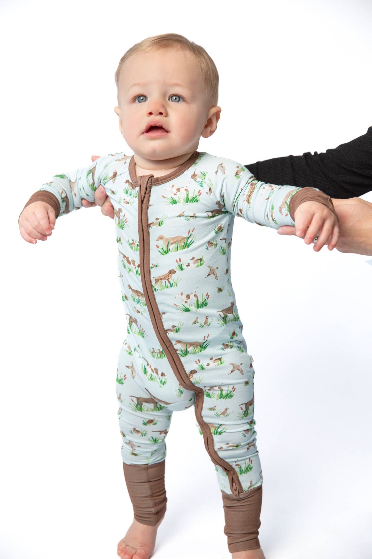 Delta Bird Hunting Dogs Convertible Zip Romper