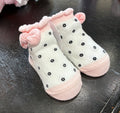 Black Flower Dot Socks