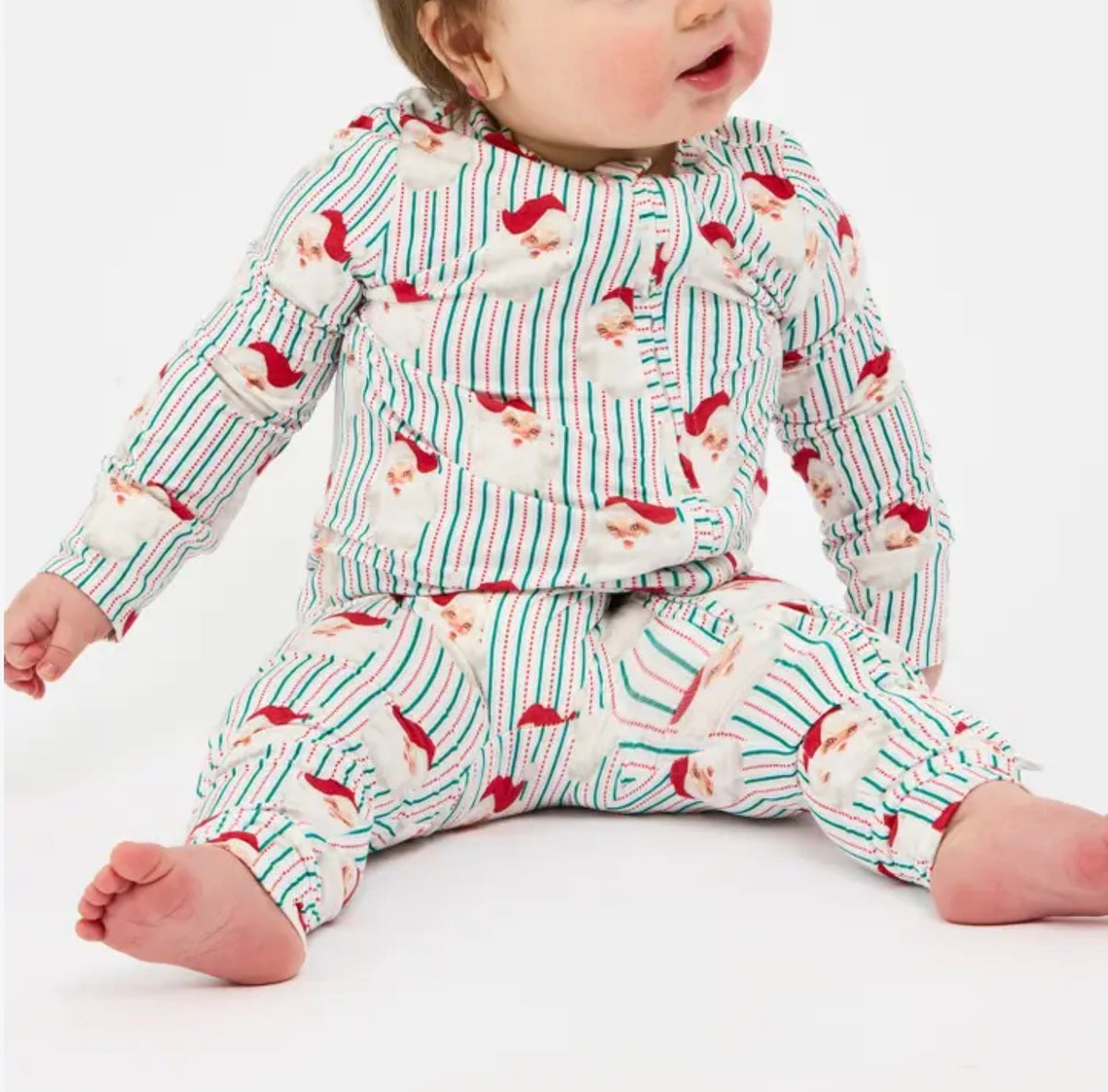Santa Baby Stripes Baby Onesie PJs
