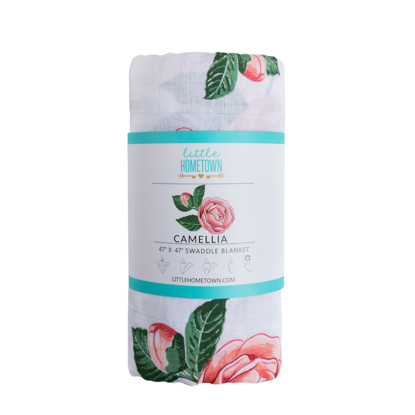 Muslin Swaddle Baby Blanket: Camellia Soft Bamboo Cotton Blend