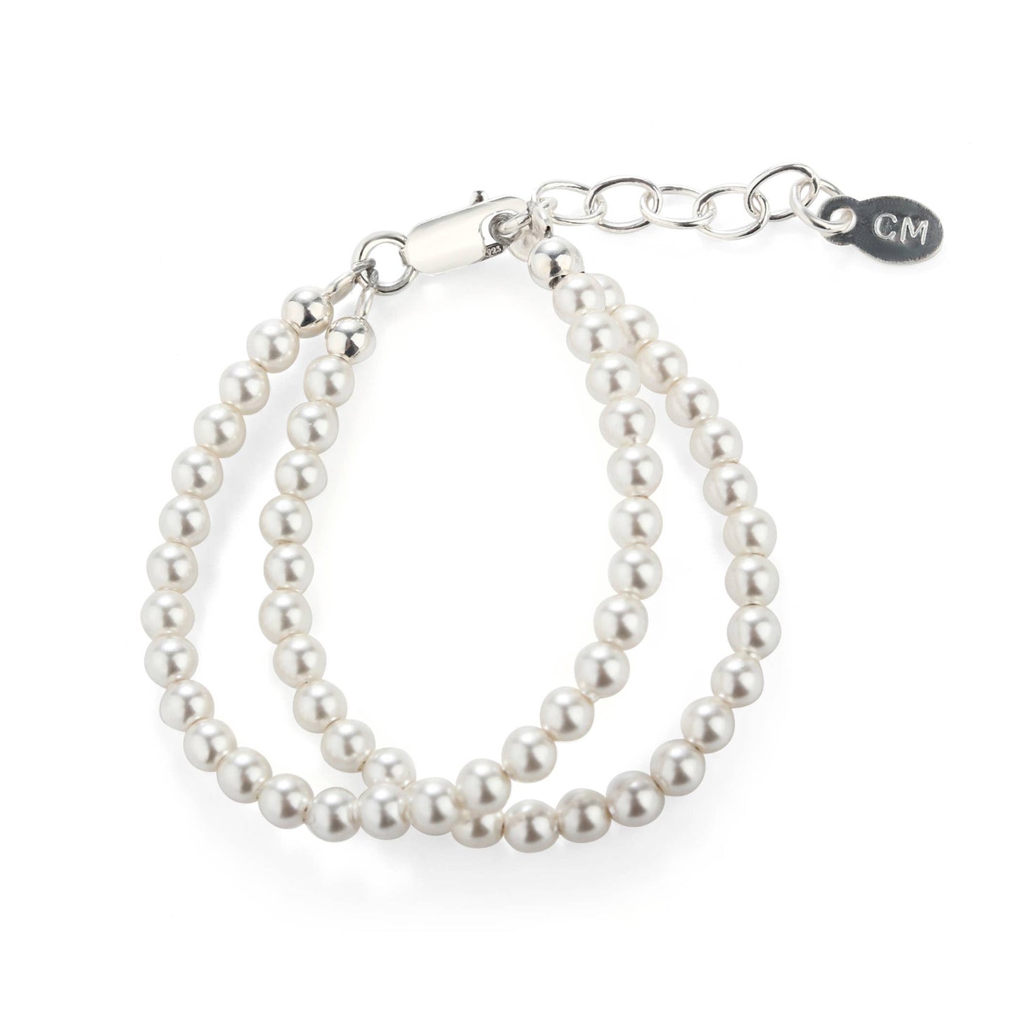 Elizabeth - Girls Sterling Silver Double-Strand Kids Pearl Bracelet