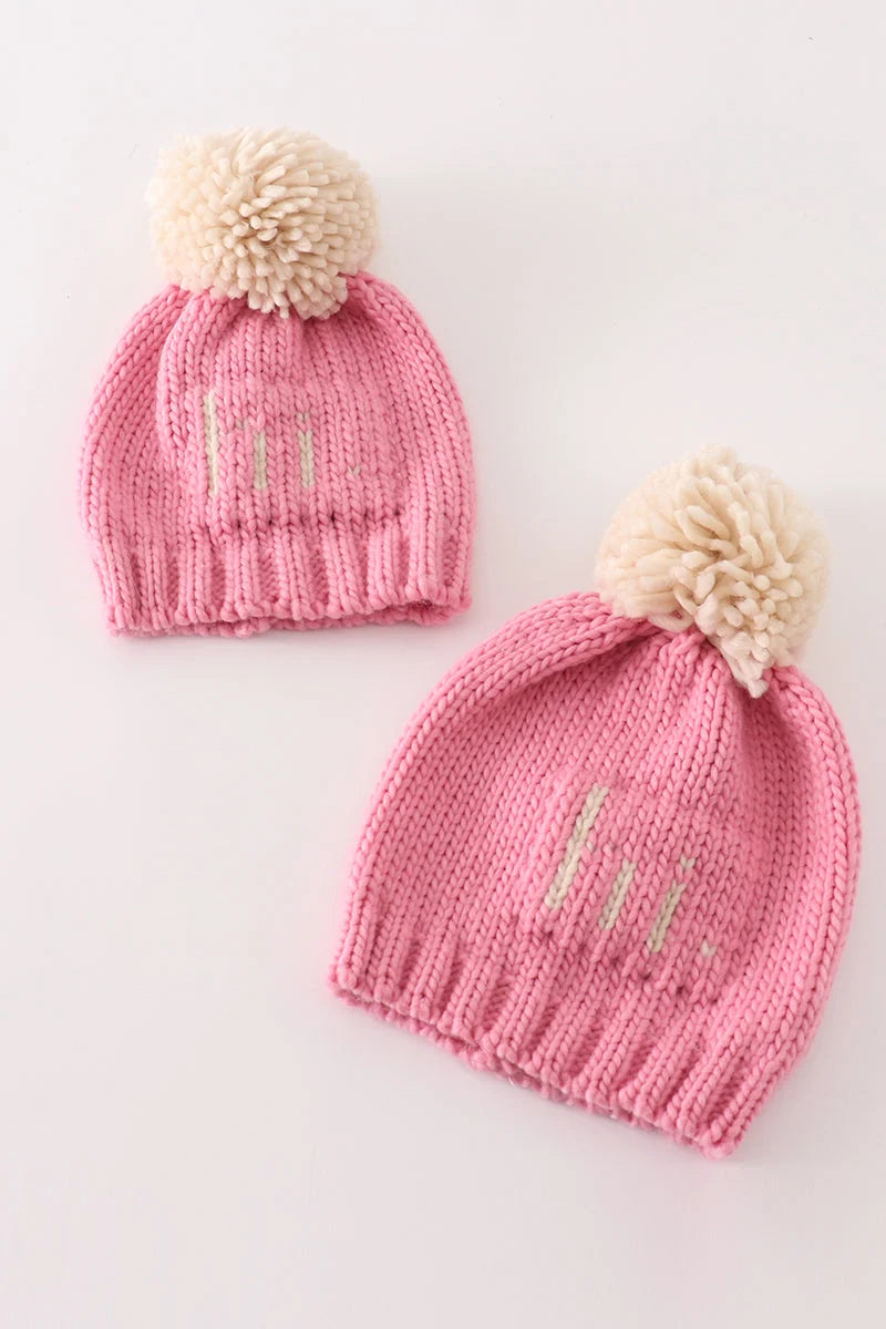 Pink Hi Pom Beanie