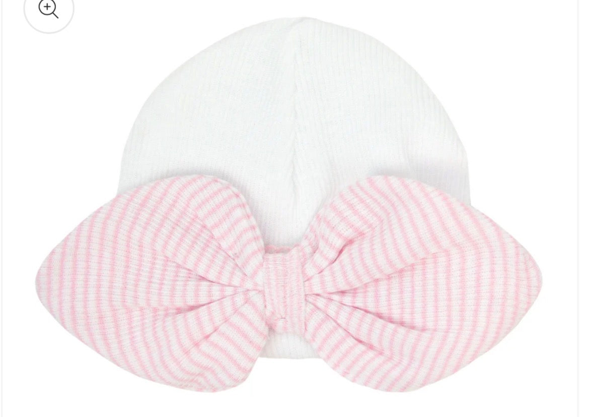 White and Pink hat with Bow