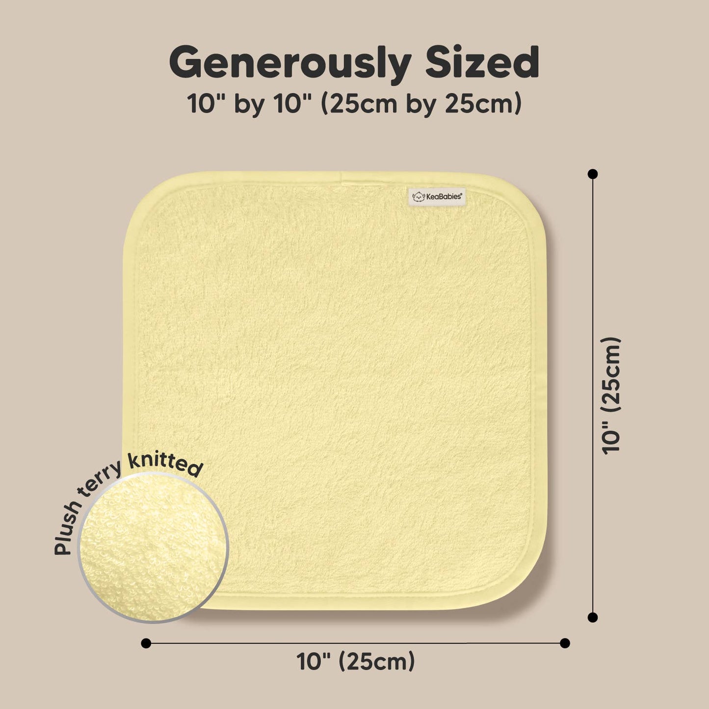 Yellow Baby Wash Cloths