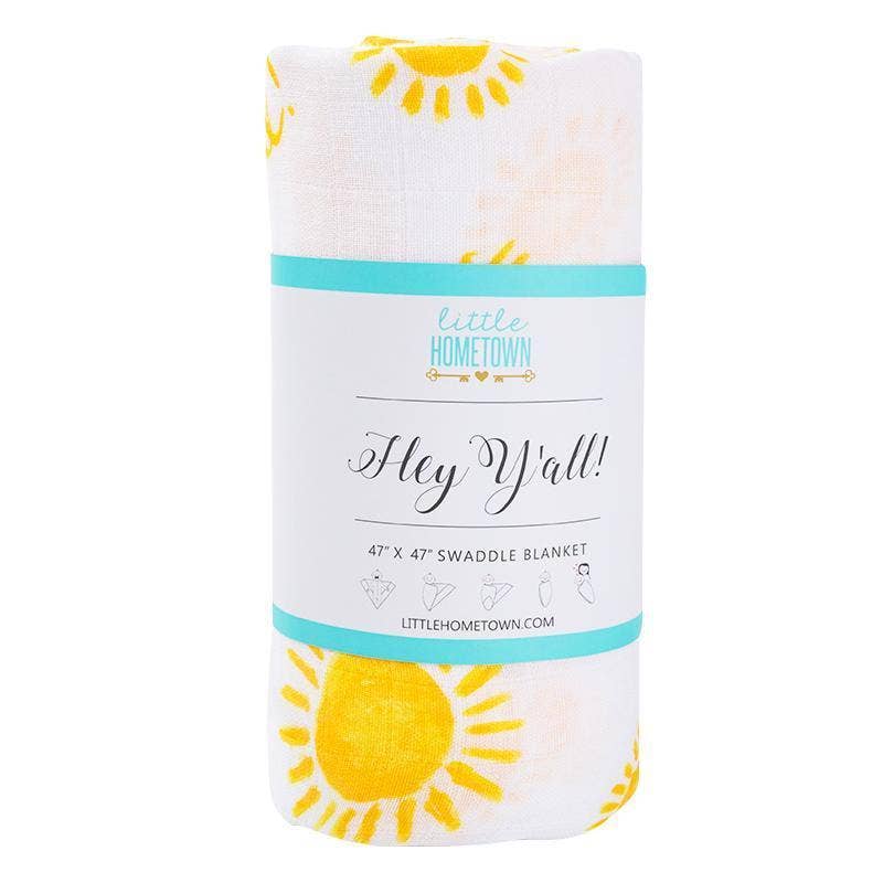 Hey Y'all! Swaddle Baby Muslin Swaddle Receiving Blanket Soft Bamboo Cotton Blend