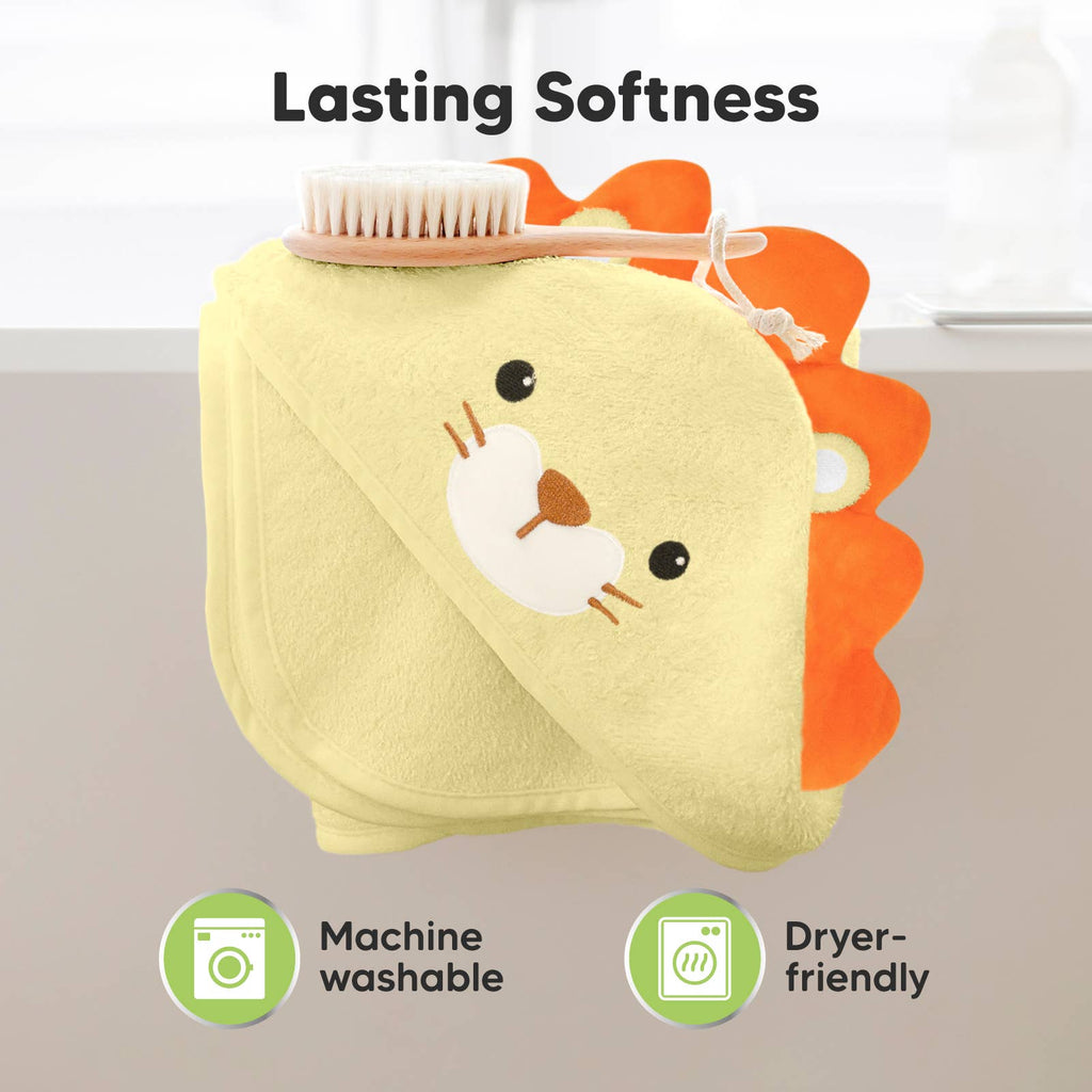 KeaBabies Cuddle Baby Hooded Towel- Lion