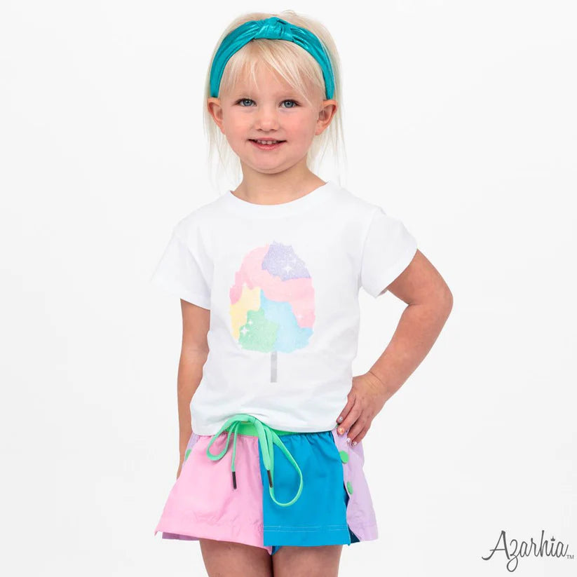Glitter Cotton Candy on White Boxy Tee