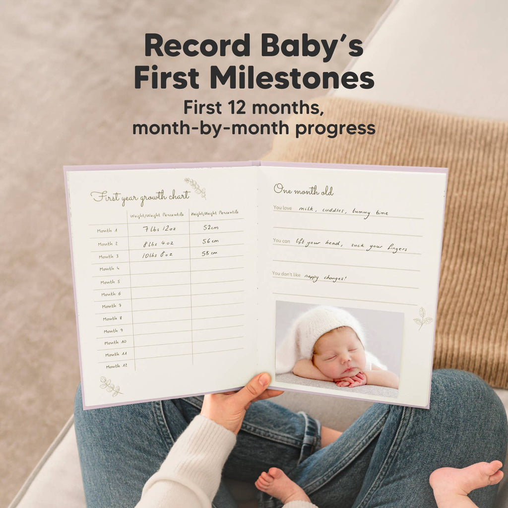 KeaBabies SKETCH Baby First Years Memory Book (Mist Pink)