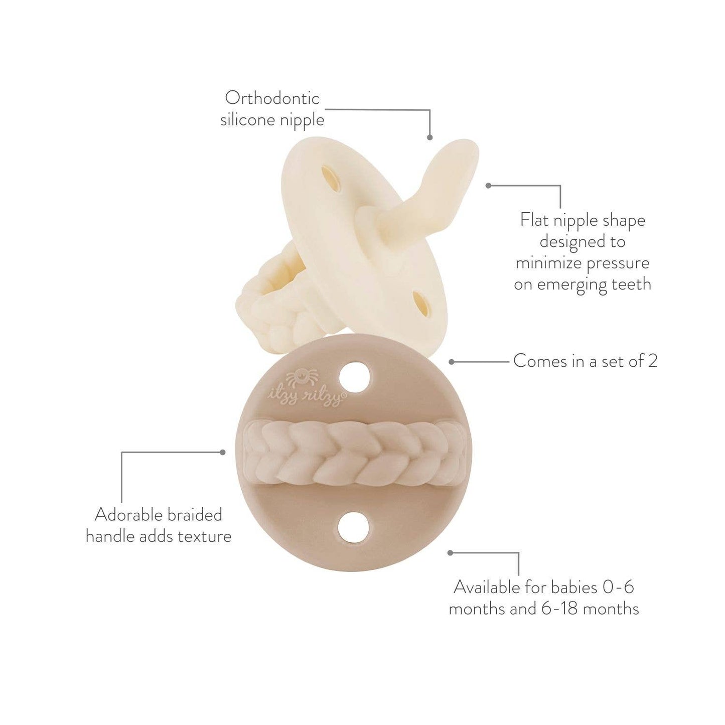 Sweetie Soother™ Orthodontic Pacifier Sets: Pink / 0-6 Months