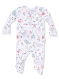 2 way Ruffle Back Zipper Footie -Sea