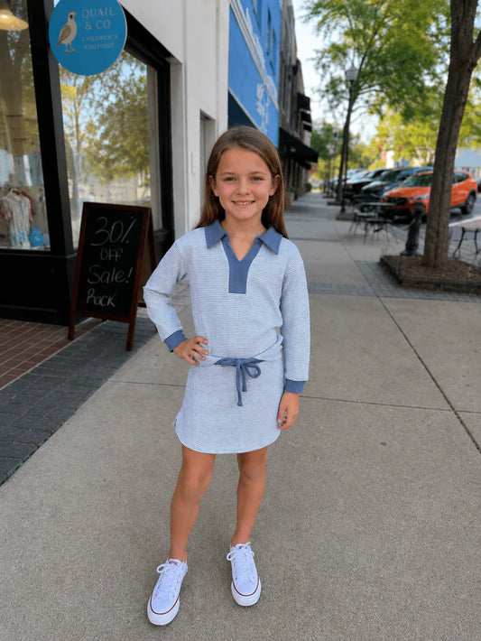 Blue Stripe Isabelle Skort Set
