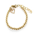 Girls 14K Gold-Plated Beaded Baby Bracelet Heart Kids