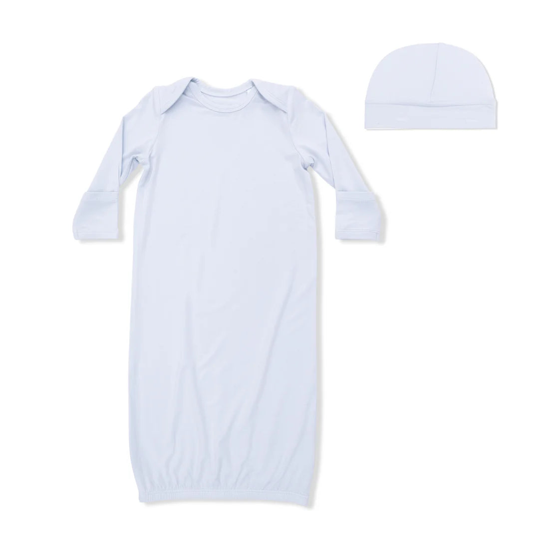 Solid Plein Air Lap Shoulder Gown And Beanie Hat