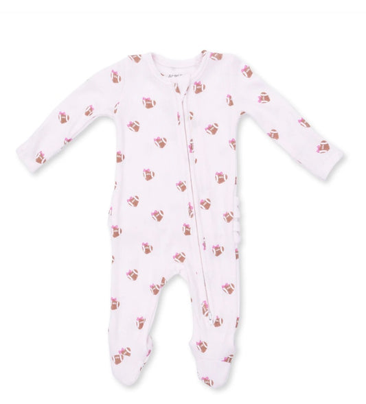 Mini Football Hearts 2 way zipper Footie