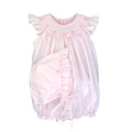 Pink Bishop Smocked Rosebud Bubble with Hat