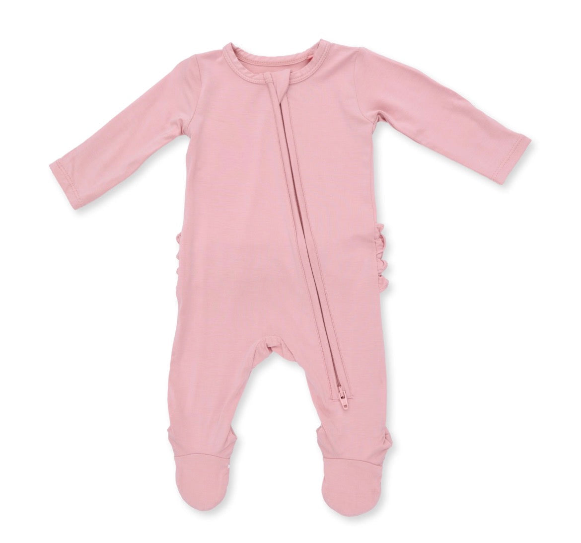 Solid Mellow Rose 2 Way Ruffle footie