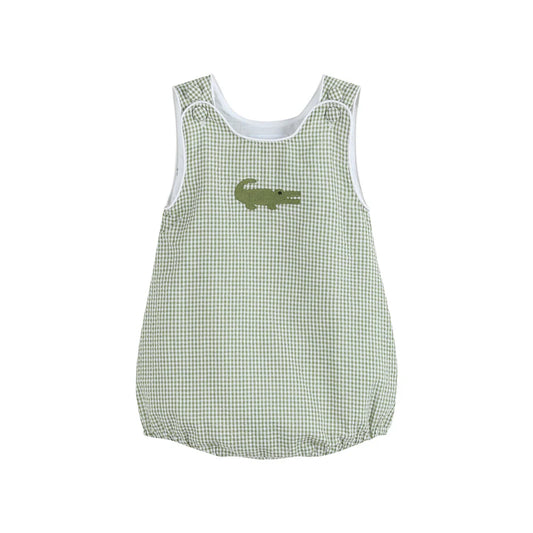 Alligator Gingham Bubble Romper
