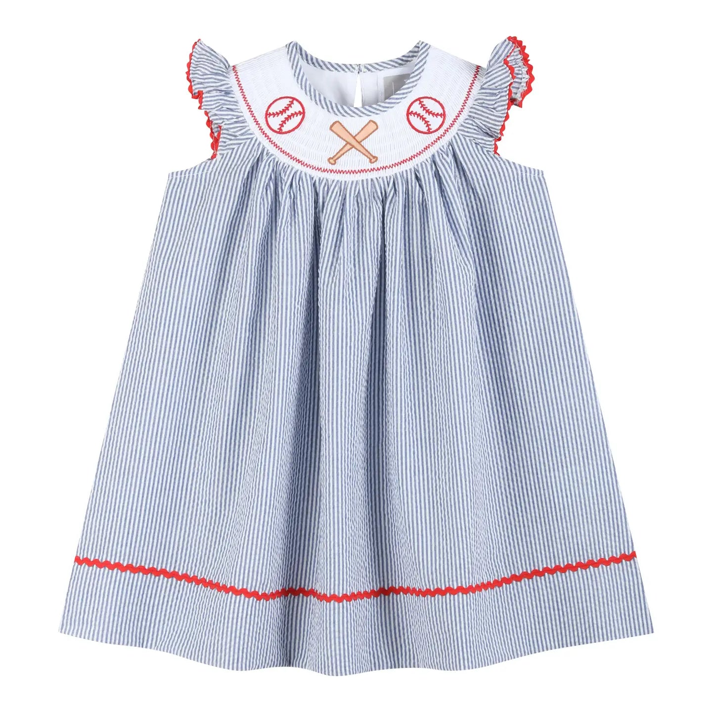 Baseball Seersucker Bishop Dress