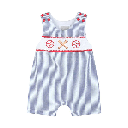 Baseball Seersucker Shortall