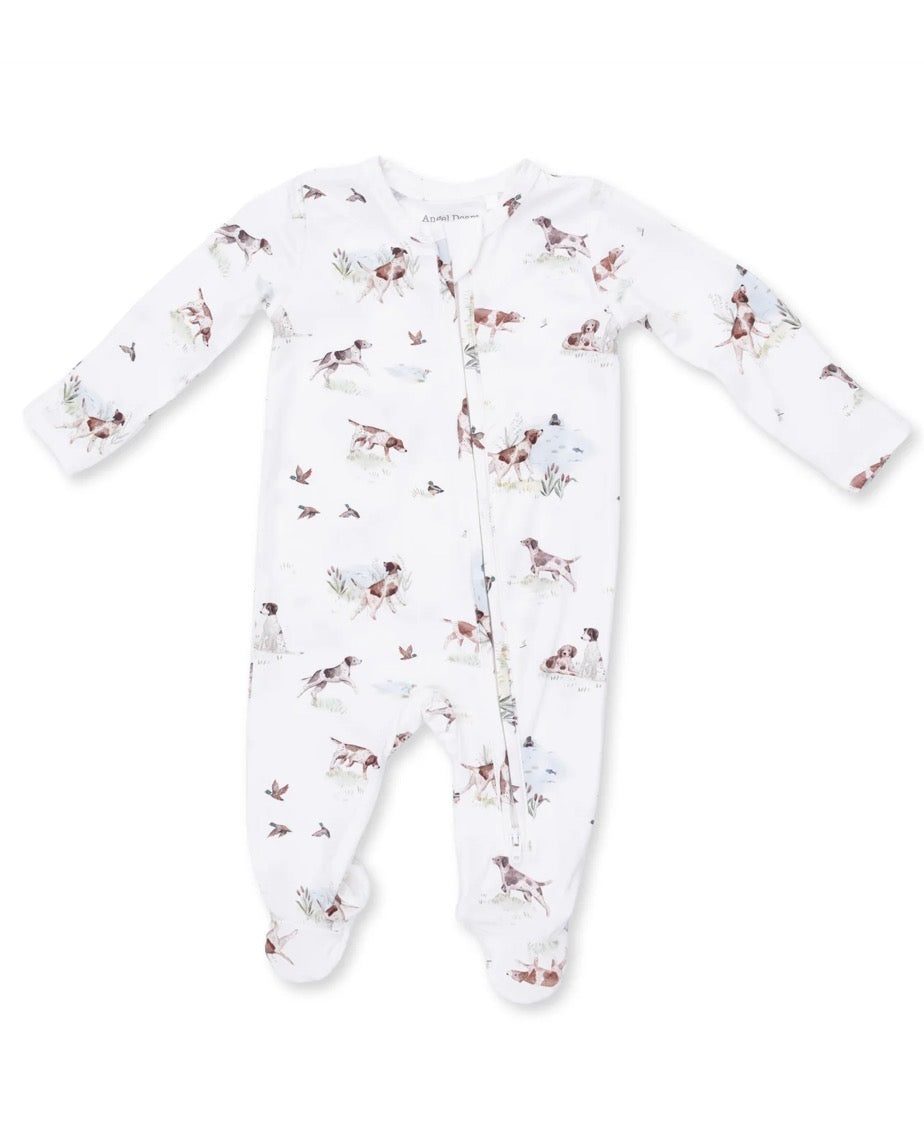 2 Way Zipper Footie Pointer and Ducks