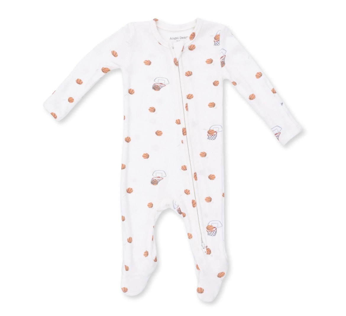 Mini BasketBalls 2 Way Zipper Footie
