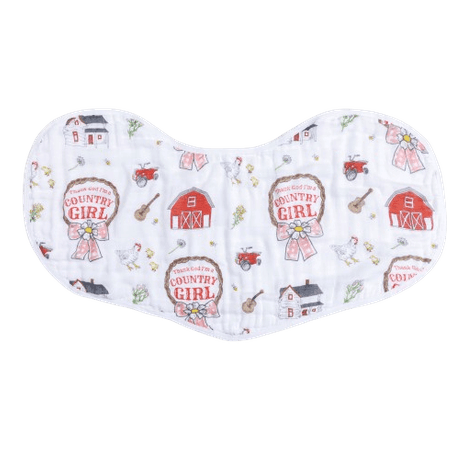 Country Baby Girl Burp Cloth and Bib 2 in 1  Absorbent and Gentle on Newborn Skin