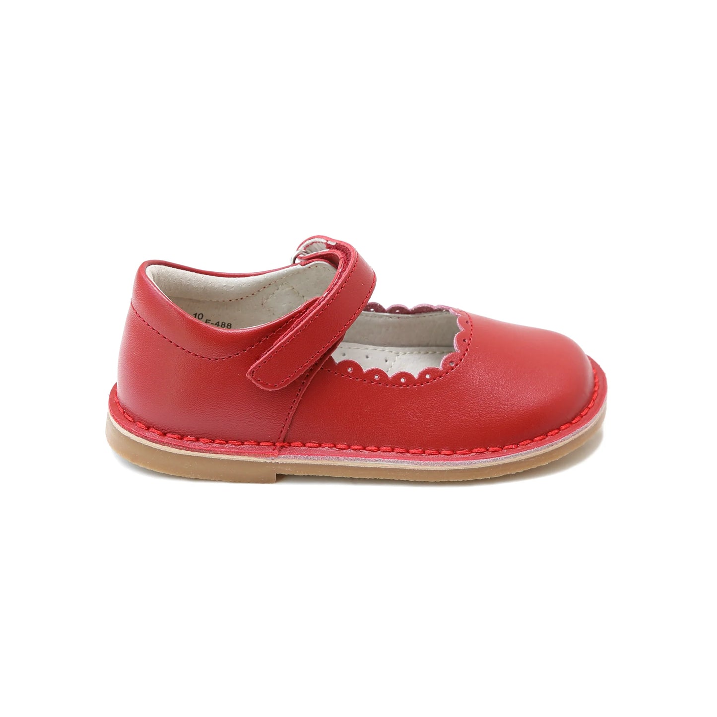 Red Caitlin Scalloped Mary Jane