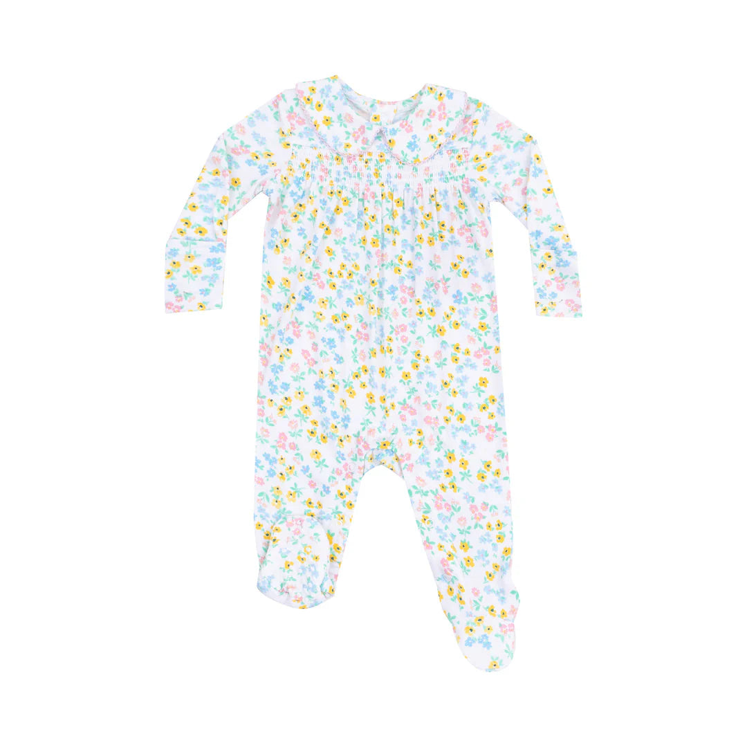 Smocked Peter Pan Footie Floral