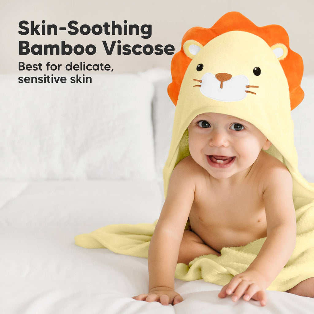 KeaBabies Cuddle Baby Hooded Towel- Lion