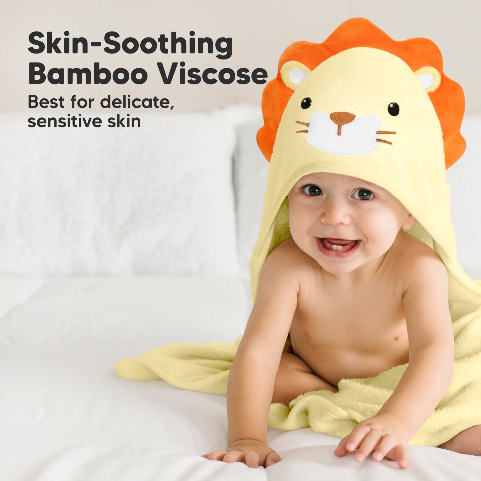 KeaBabies Cuddle Baby Hooded Towel- Lion