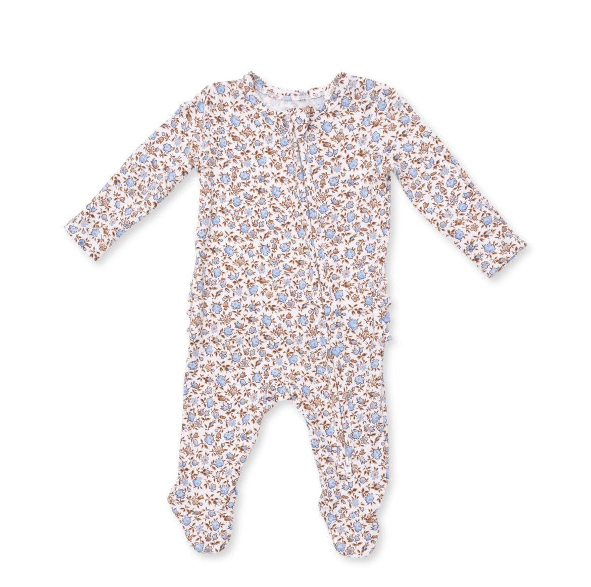 Hazelnut Floral Ruffle Footie