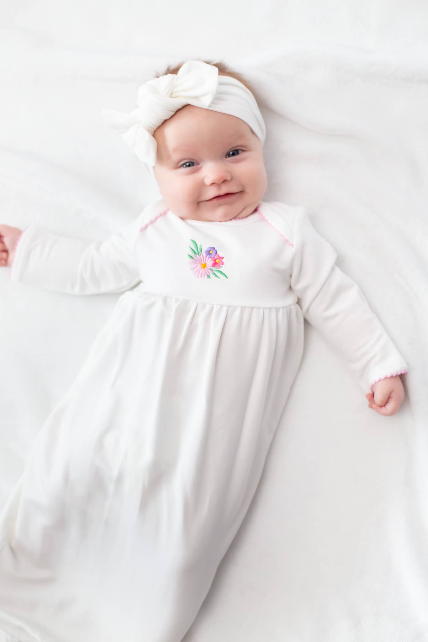 Pip Embroidered Gown - Flower Fields