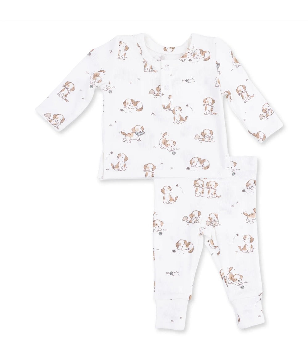Long Sleeve Henley Play Set Explorer Puppy Blue