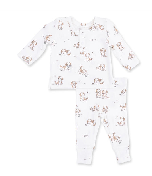 Long Sleeve Henley Play Set Explorer Puppy Blue