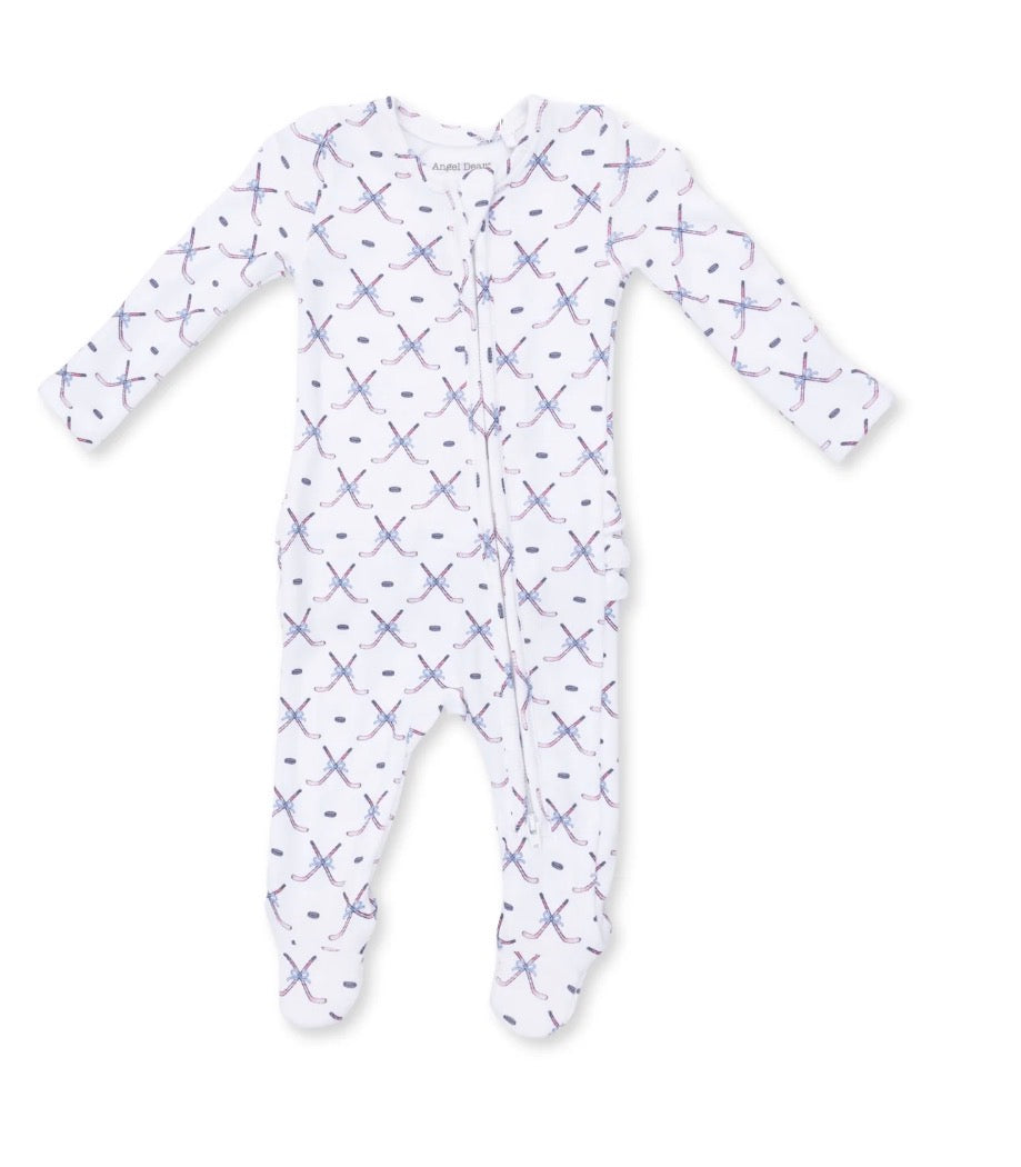 Simple Hockey Pink 2 way zipper footie